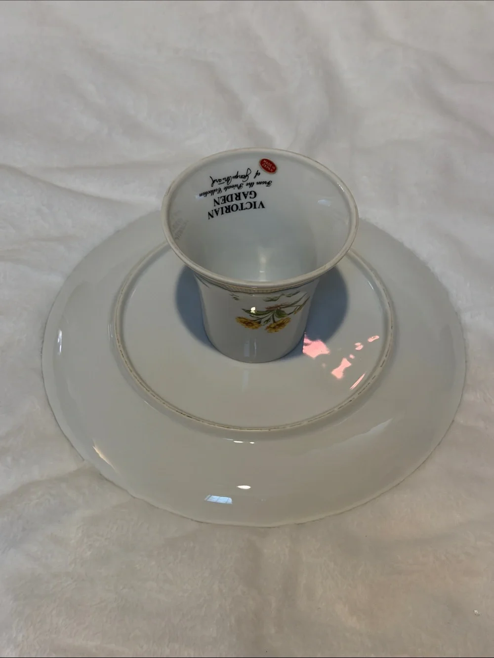 Victorian Garden Footed Cake Plate Georges Briard